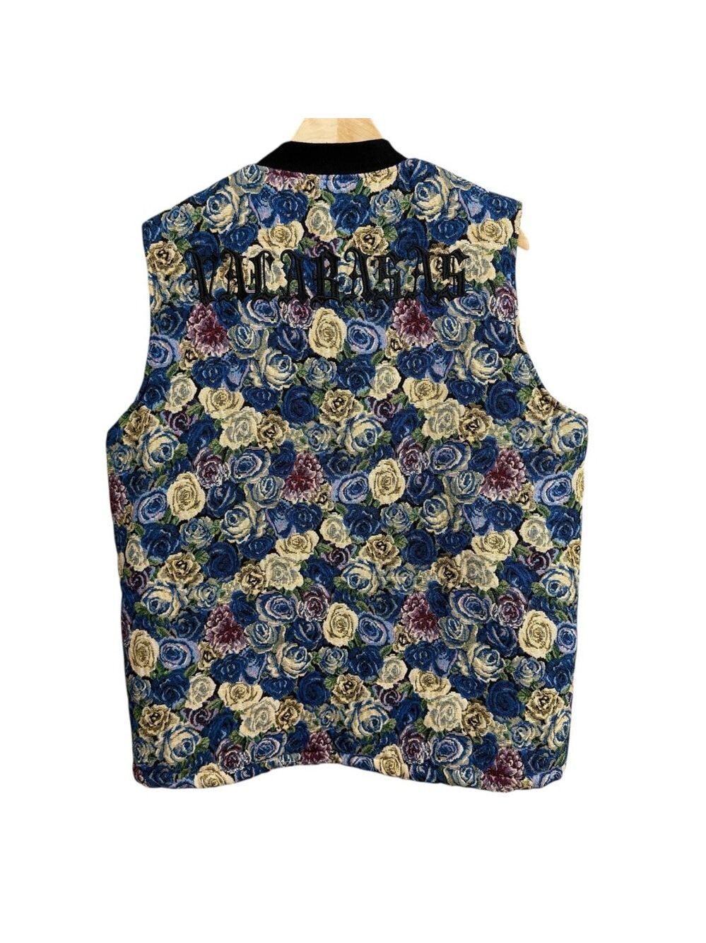 Valabasas Floral Tapestry Zip Front Vest Size Large Streetwear